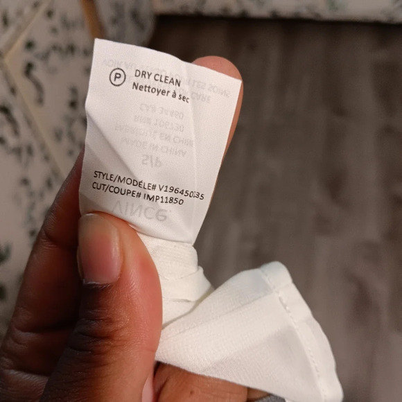 Vince 100% silk dress. White,orange,and blue print. Maxi dres - Picture 5 of 6